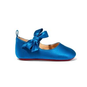 ✨RARE✨NWT Christian Louboutin | Loubibaby Blue | Lou Babe Satin Positano Blue